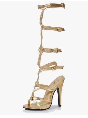Ellie Metallic Gold Gladiator Sexy  5” High Heel Sandals